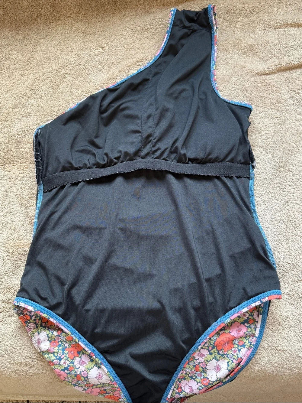 J.Crew Liberty Meadow Song One Shoulder Ruched One Piece Swimsuit Floral Size 4